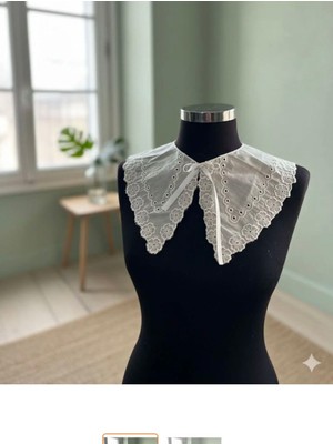 Pamuk Fisto Dantel Yaka (Saten Kurdele Bağlamalı)