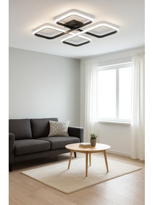 Normadia Modern Siyah ve Beyaz Ledli Çoklu Oda Aydınlatma Seti