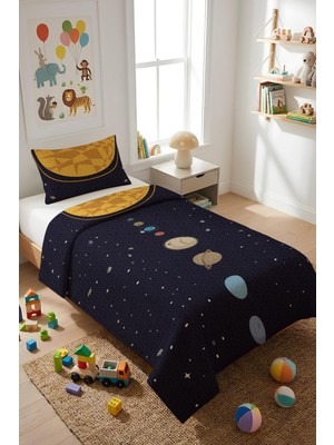 Dolce Mariee Parlak Kadife Kumaş Tek Kişilik Çocuk Yatak Örtüsü Seti (2 Parça) TKY0009