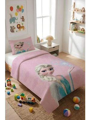 Dolce Mariee Parlak Kadife Kumaş Tek Kişilik Çocuk Yatak Örtüsü Seti (2 Parça) TKY0017