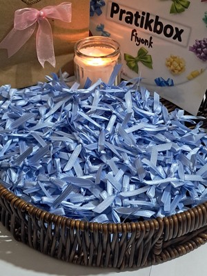 Pratikbox Mini Fiyonk / Saten 0,6cm'lik /6mm / Hediyelik / Süsleme / Mavi Renk / 100 Adet /