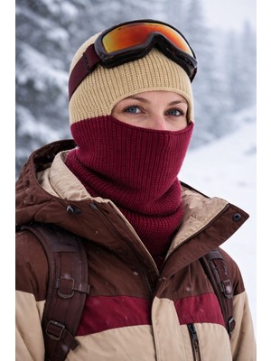 Külah Color Block Renkli Balaclava Kar Maskesi Triko Bere Boyunluk 1 Adet