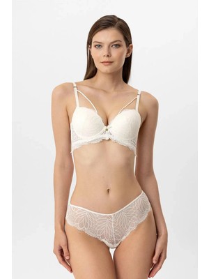 Pierre Cardin Lingerie Kadın Ipli Detaylı Milan Push Up Dantelli Sütyen Takım