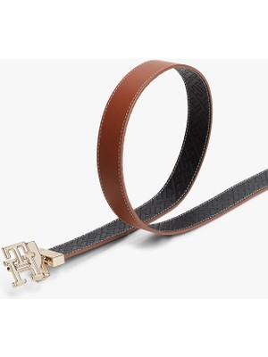 Tommy Hilfiger Th Logo 3.0 Çift Taraflı Kadın Siyah Kemer AW0AW182560GJ