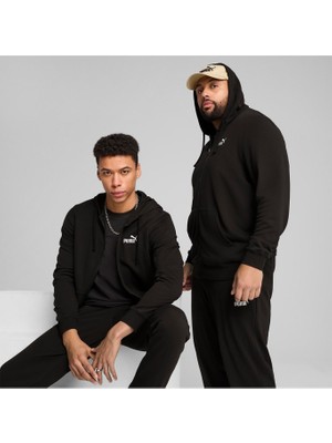 Puma Essentials Erkek Siyah Kapüşonlu Ceket Konforlu Yumuşak Kumaş ve Modern İkonik Logo Detayı