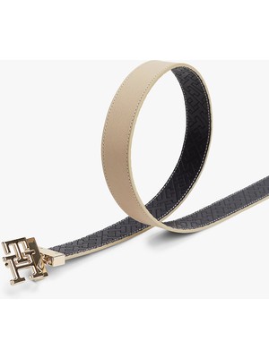 Tommy Hilfiger Th Logo 3.0 Çift Taraflı Kadın Mavi Kemer AW0AW182560GY