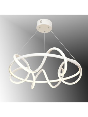 Normadia Modern Beyaz Sarmal LED Avize, Gün Işığı, Şık ve Şeffaf Tasarım