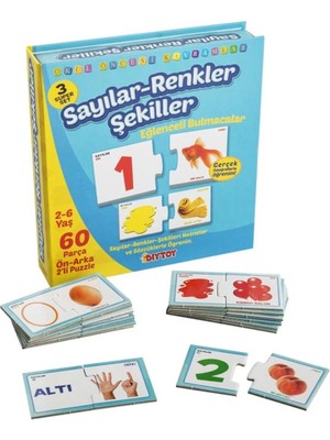 Eco Lounge 1444 Dıytoy, Eğlenceli Bulmacalar - Sayılar - Renkler - Şekiller / 2-6 Yaş