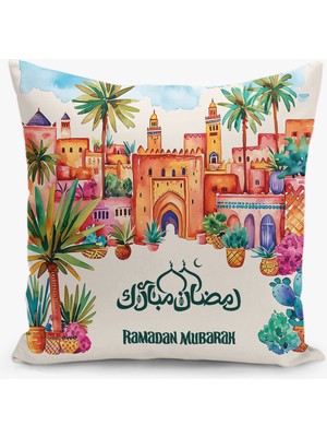 Filamente Ramazan Desenli Çift Taraflı Dijital Baskılı Kırlent Kılıfı - Ramadan