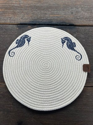 Home İnn Nakış Işlemeli Deniz At Model 33 cm Supla - Modern Amerikan Servis