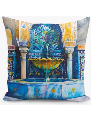 Filamente Ramazan Desenli Çift Taraflı Dijital Baskılı Kırlent Kılıfı - Ramadan