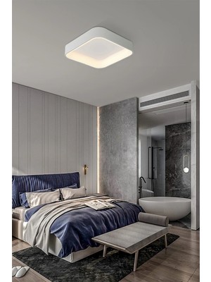 Normadia Renkli LED Tavan Lambası, Kumandalı, Kare, Modern ve Şık Tasarım, 60X60CM