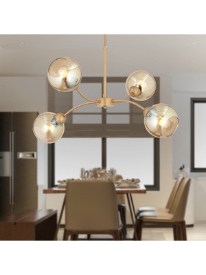 Normadia Modern 4'lü Eskitme Avize Seti, Oturma ve Yatak Odası Dekoru