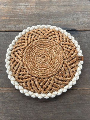 Home İnn Jüt Halat Supla 33 cm El Örmesi Hasır Amerikan Servis Boho Tasarım