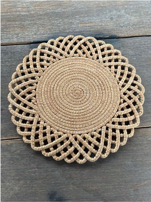 Home İnn Vento Serisi - Sarmal Örgü Jüt Supla - Modern Rustik Masa Dekorasyonu