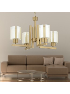 Normadia Modern 4'lü Eskitme Boyalı Çift Camlı Genç ve Yatak Odası Avizesi