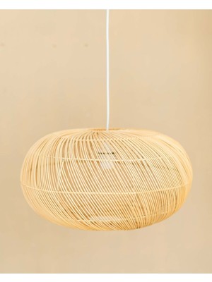 Normadia Şık Rattan ve Bambu Büyük Sarkıt Avize, Bohem Tarz Dekorasyon Parçası