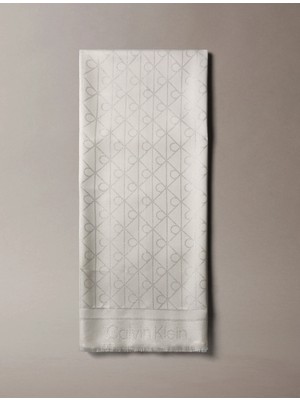 Calvin Klein Amblem Tamamı Baskılı Parlak Ton Sür Ton Kadın Kahverengi Şal LV04F8062G-RMU