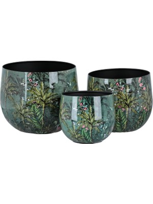 LuckyArt Jungle Dekoratif 3lu Saksı Seti