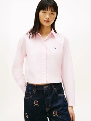 Tommy Hilfiger Tjw Kısa Rahat Kesim Kadın Pembe Gömlek DW0DW22078TOG