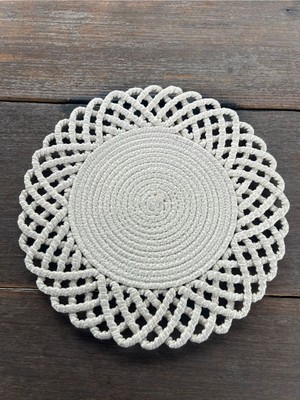 Home İnn Vento Serisi - Sarmal Örgü Jüt Supla - Modern Rustik Masa Dekorasyonu