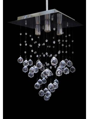 Normadia Şık Kare Üçlü Kristal Avize, Zarif ve Parlak Aydınlatma Için Perfect