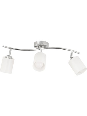 Normadia Şık 3’lü Krom Spot Avize, Modern Tasarım, Cam Detaylı Koridor ve Mutfak Için