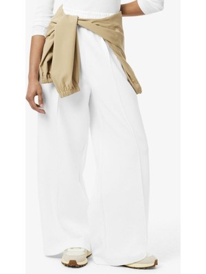 Lacoste Tech Fleece Regular Fit Pamuklu Likralı Bol Kesim Ispanyol Paca Uzun Eşofman Altı Beyaz