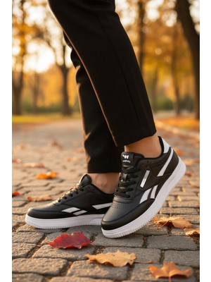 Walkway Marlow M Siyah-Beyaz Hafif Esnek Erkek Spor Ayakkabı