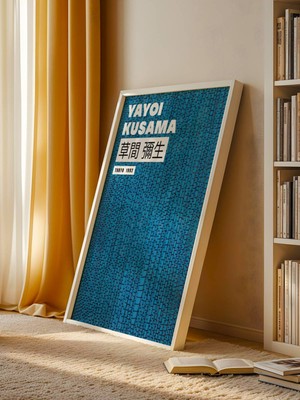 Fuart.Co Mavi Doku Yayoi Kusama Japon Sanatı Dijital Baskı Poster (Çerçevesiz) Jpfu