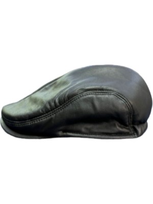 Gerçek Deri Kasket Model Şapka - Gerçek Deri Şapka