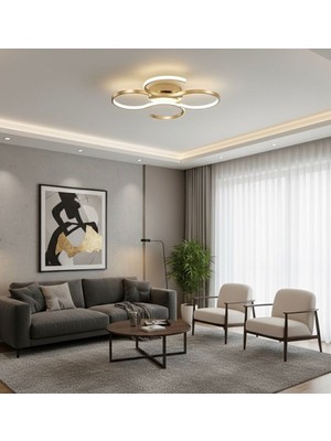 Normadia Modern 50CM Çap Plafonyer Avize, 4000K Günışığı Işık, Dekoratif Aydınlatma
