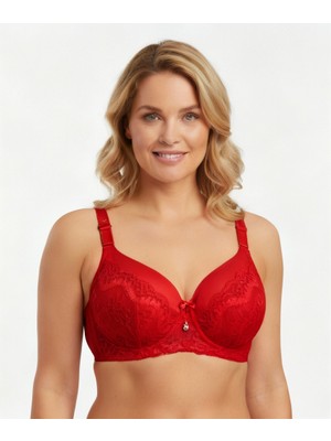 Bonbon Kadın Büyük Beden Tam Toparlayıcı Destekli Somon Renk Sütyen BB2172