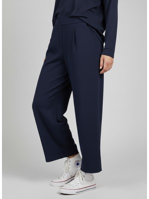 Foremia Cırt Bantlı Scuba Krep Pantolon-Lacivert