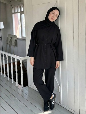 Foremia Roba Detay Pantolonlu Takım-Siyah