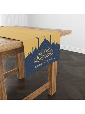 Filamente Ramazan Runner / Ramadan Desen / Leke Tutmaz - Yıkanabilir Mikropetek Kumaş 140X40