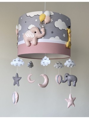 Normadia Renkli Hayvan Figürlü Kız Çocuk Bebek Odası Avizesi