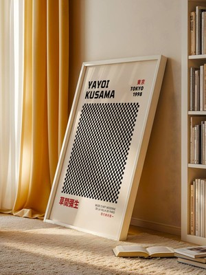 Fuart.Co Dama Tahtası Yayoi Kusama Japon Sanatı Dijital Baskı Poster (Çerçevesiz) Jpfu