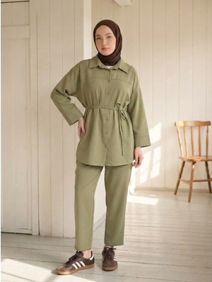 Foremia Roba Detay Pantolonlu Takım-Açık Haki