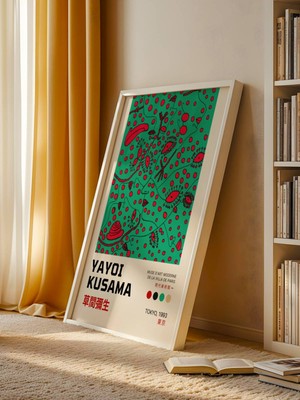 Fuart.Co Kırmızı Lekeler Yayoi Kusama Japon Sanatı Dijital Baskı Poster (Çerçevesiz) Jpfu