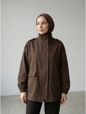 Foremia Apoletli Cep Kapaklı Ceket-Kahve