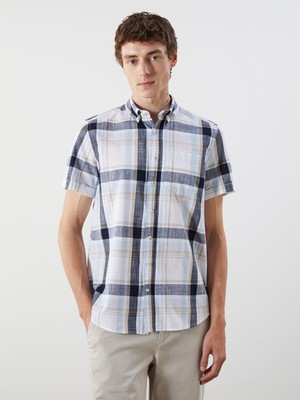 Lc Waikiki Yeni Sezon Regular Fit Kısa Kollu Ekose Poplin Erkek Gömlek