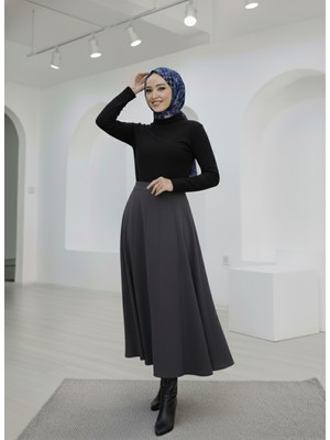 Foremia Çıma Detaylı Parçalı Etek-Antrasit