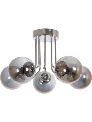 Normadia Modern Renk Globe Camlı 5'li Avize, Salon, Mutfak ve Yatak Odası Için