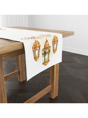 Filamente Ramazan Runner / Ramadan Desen / Leke Tutmaz - Yıkanabilir Mikropetek Kumaş 140X40