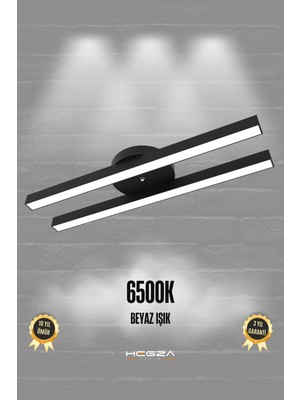 Normadia Şık Siyah Kasa Beyaz Işık Ledli Modern Plafonyer, Salon Mutfak Oturma Odası