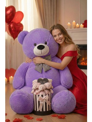 Sole Sevgililer Günü’ne Özel: 90 cm Peluş Ayı & Aynalı Mesajlı Pembe Silindir Ayıcık Buketi | Romantik Sevgiliye Hediye Buket