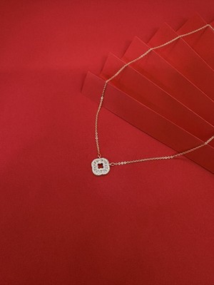 Melisa Takı & Aksesuar Zirkon Taşlı Yonca Kolye