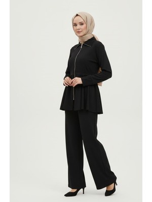 Foremia Fermuarlı Bel Hareket Detay Takım-Siyah