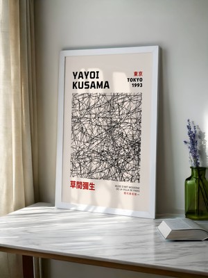 Fuart.Co Soyut Çizgiler Yayoi Kusama Japon Sanatı Dijital Baskı Poster (Çerçevesiz) Jpfu